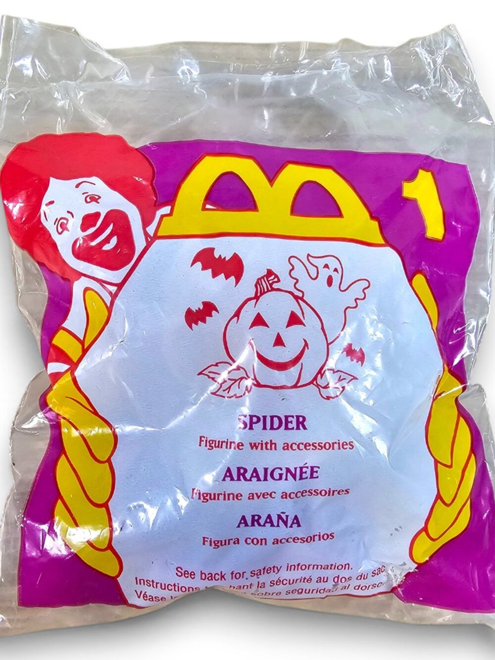McDonalds Chicken McNugget Buddies Spider Purple Halloween #1 Vintage 1996 NEW